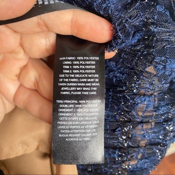 Self-Portrait Navy Metallic Pattern Mini Dress - Picture 11 of 13